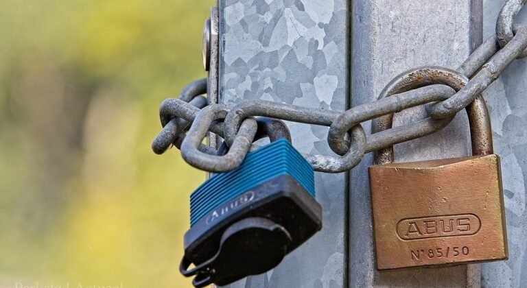 slot dicht afgesloten opslot ketting