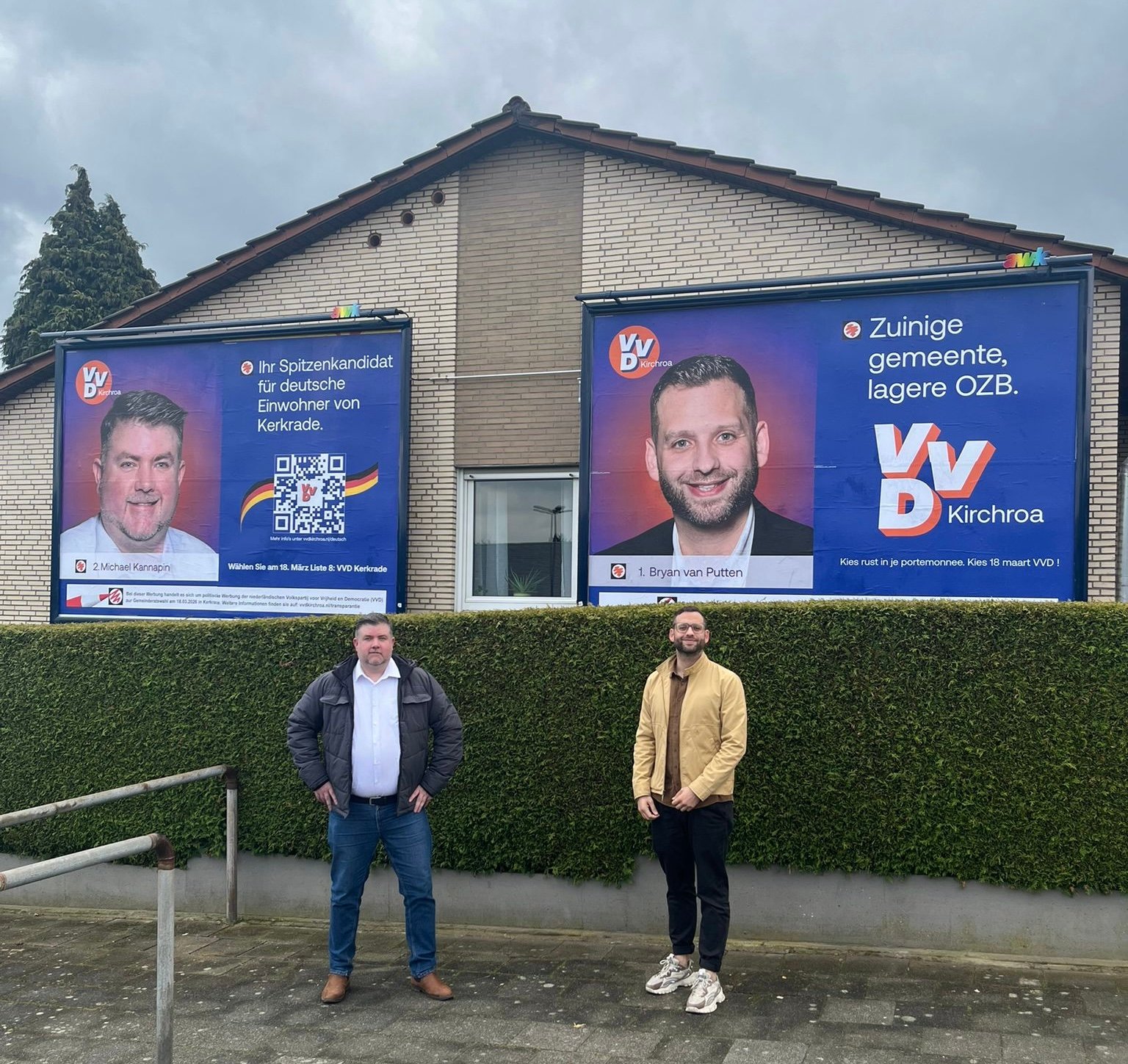 VVD Kerkrade adverteert in Duitsland met grote billboards