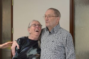 André en Ellie Jongen-Havenith tijdens hun 60-jarig huwelijk in Simpelveld.
